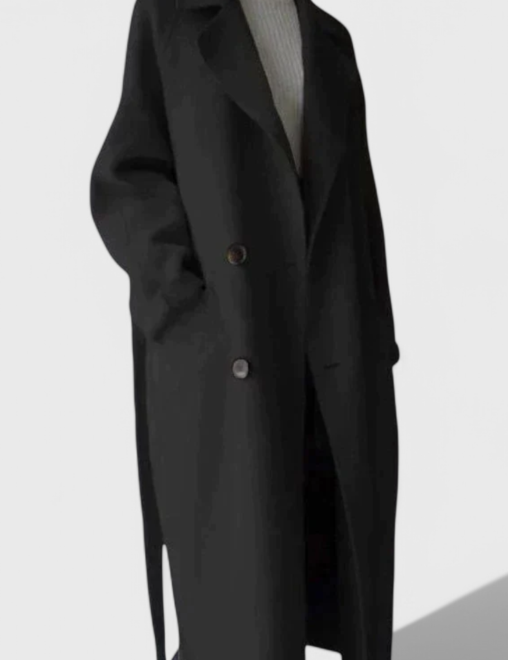 Clara™  | Abrigo Largo de Mezcla de Lana