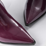 Botas de Cuero Sintético con Pliegues y Punta Afila