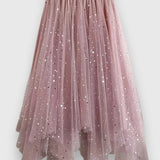 Colette Falda de Lentejuelas con Dobladillo Fruncido y Cintura Alta