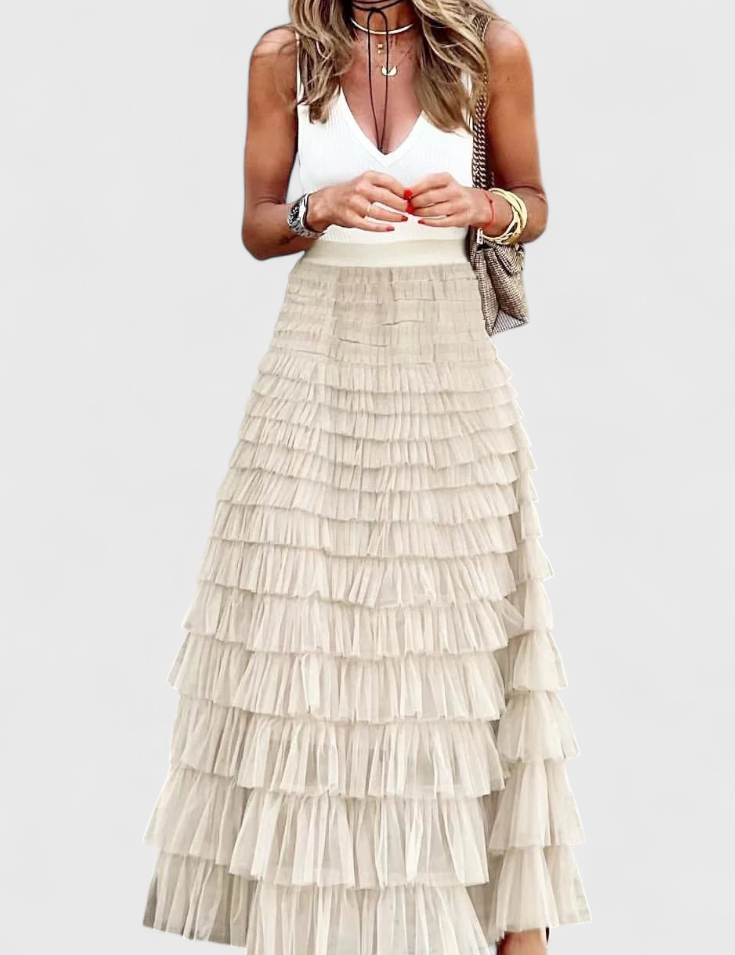 Capucine Falda Larga de Tul Vintage