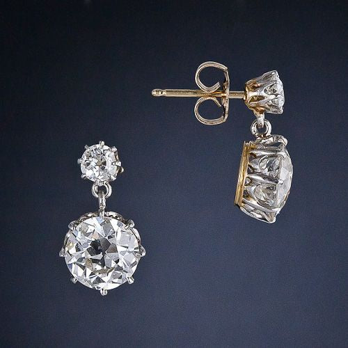 Pendientes Vintage Redondos Dorados con Zircón