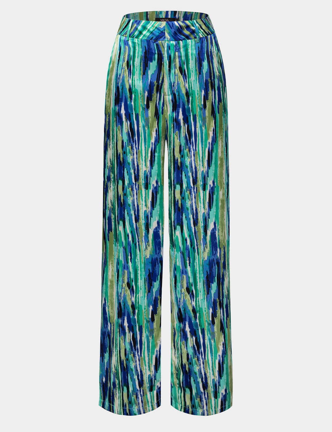 Inna Pantalones Rectos de Cintura Alta con Estampado de Mármol