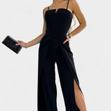 Prescillia Mono con Tirantes de Espagueti y Pierna con Abertura