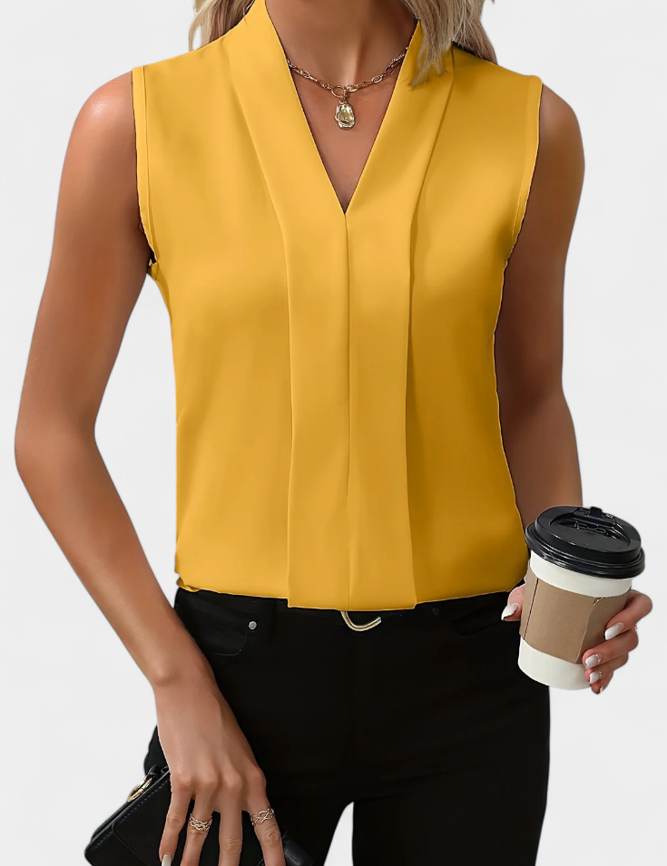 Nele | Blusa Sin Mangas con Escote en V y Corte Fluido