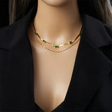 Collar Sorella Gem de dos capas en oro retro