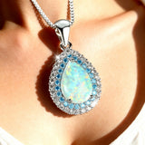 Colgante Gota de Ópalo Azul Brillante