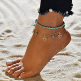 Pulsera de Tobillo de Piedra Turquesa
