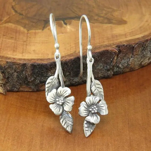 Pendientes Vintage Rosa Plateada