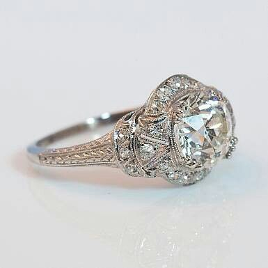 Anillo vintage en plata cristalina
