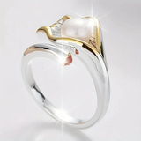 Anillo Vintage en Oro y Plata con Perlas
