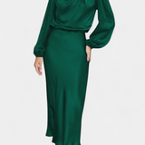 Cecila Vestido Maxi con Cuello Alto y Detalle Floral