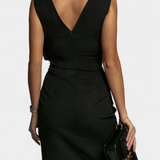 Rosanna Vestido Ceñido Elegante con Escote en V y Abertura Lateral