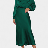 Cecila Vestido Maxi con Cuello Alto y Detalle Floral