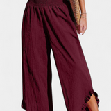 Justina Pantalón Palazzo con Volantes y Talle Alto