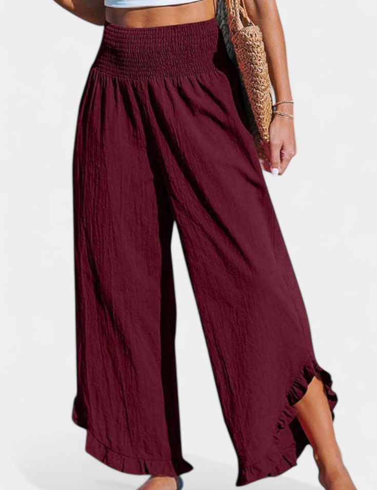 Justina Pantalón Palazzo con Volantes y Talle Alto