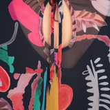 Annegret Vestido Midi Floral con Mangas Largas y Corte Fluido