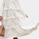 Jada Vestido Sudadera con Volantes y Silueta Casual-Chic