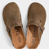 Aubree Zuecos Unisex de Gamuza con Hebilla Ajustable