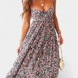 Reyna Vestido Maxi Floral con Espalda Abierta