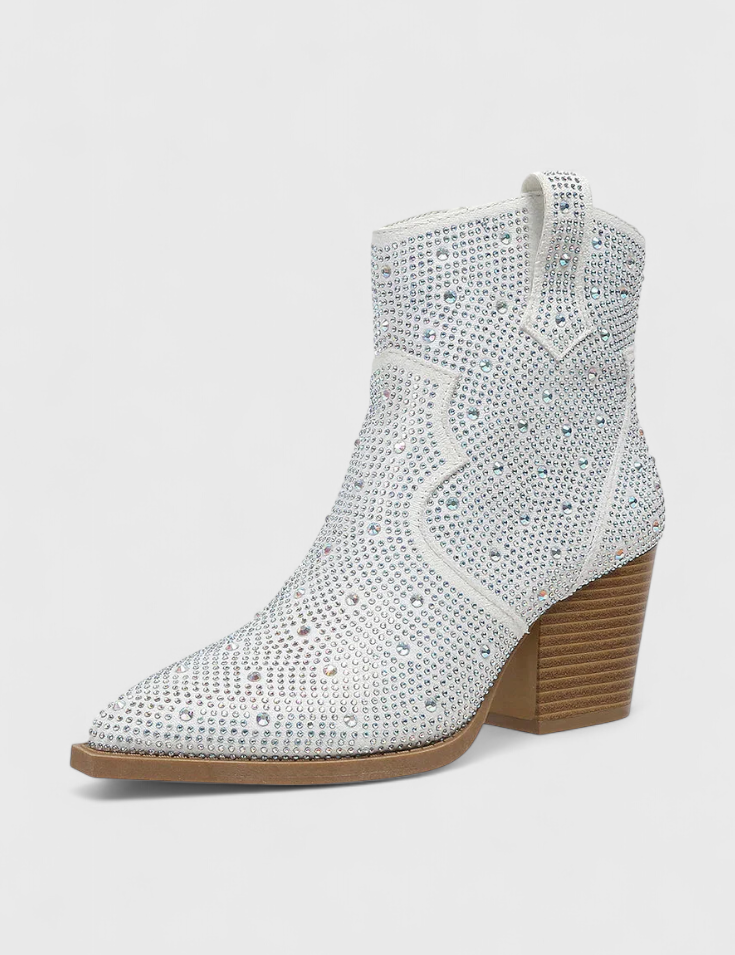 Berenice Botas Elegantes con Patchwork y Cremallera Lateral