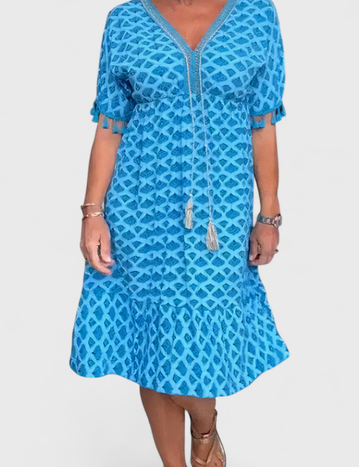 Kirra Vestido Boho Chic con Estampado Geométrico