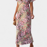 Triana Vestido con Estampado Abstracto y Escote en V