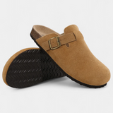 Aubree Zuecos Unisex de Gamuza con Hebilla Ajustable