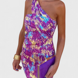 Julissa Vestido Maxi de Noche con Hombros Inclinados