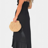 Kailani Vestido Maxi con Volantes y Nudo Frontal