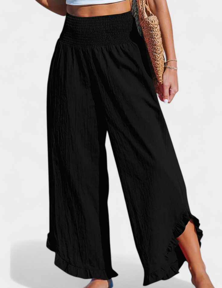 Justina Pantalón Palazzo con Volantes y Talle Alto