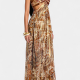 Tasha Vestido Maxi Halter con Espalda Descubierta y Detalles Huecos