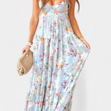 Neha Vestido Floral con Espalda Abierta y Tirantes Finos