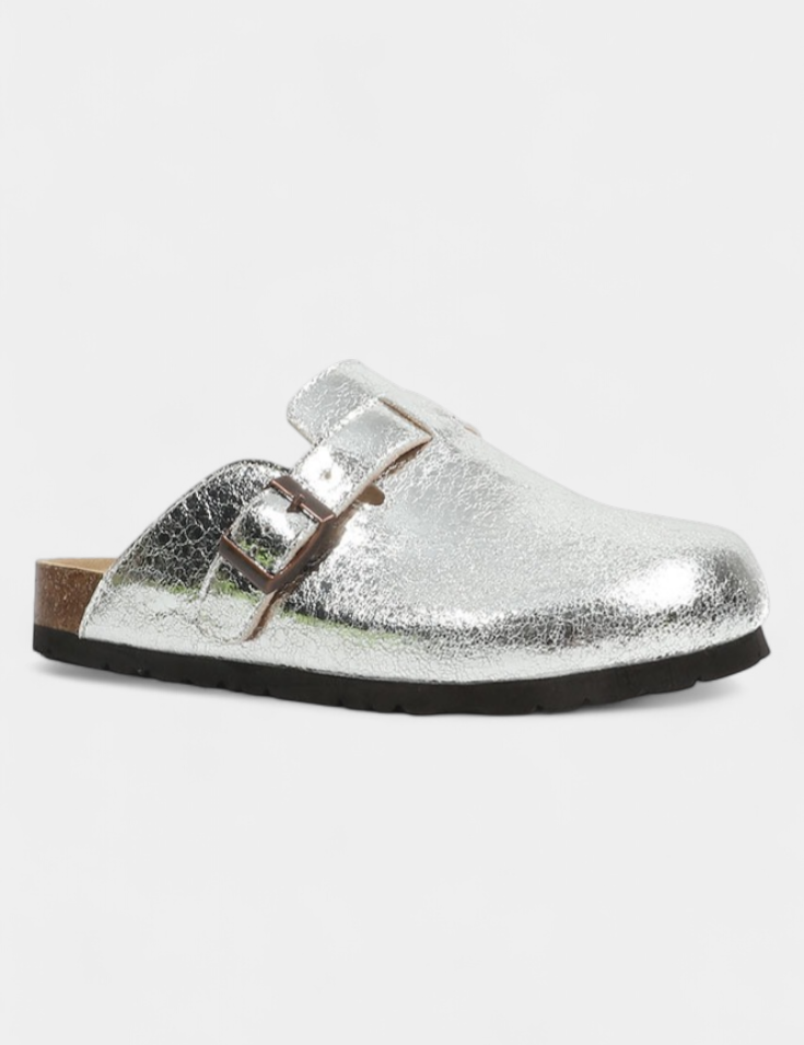 Aubree Zuecos Unisex de Gamuza con Hebilla Ajustable