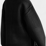 Pauline | Abrigo de Corte Suelto con Bufanda de Flecos Incorporada