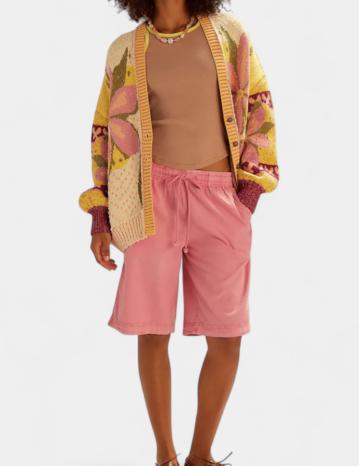 Casey | Cárdigan de Punto con Patrón Floral y Ajuste Suelto