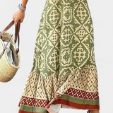 Ethel Falda Maxi Estampada con Volante