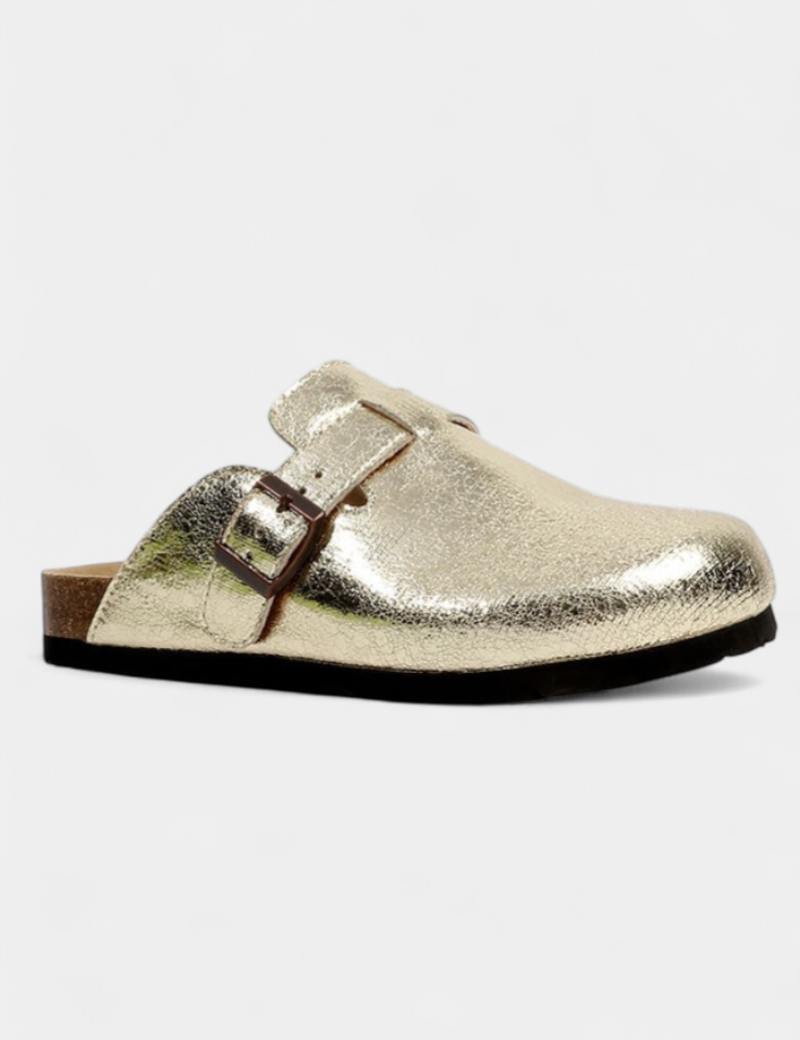 Aubree Zuecos Unisex de Gamuza con Hebilla Ajustable