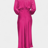 Cecila Vestido Maxi con Cuello Alto y Detalle Floral