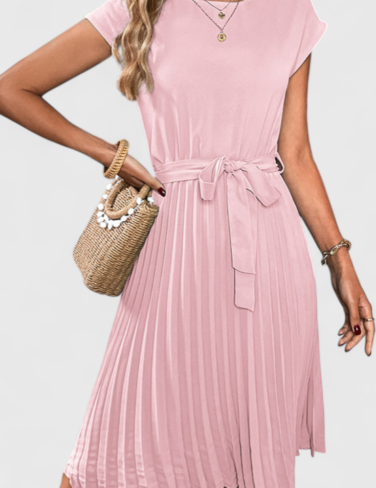 Luxie Vestido Midi Elegante de Tejido Ligero y Corte Fluido