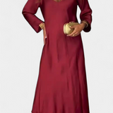 Riva Vestido Fluido con Escote en V y Mangas Largas