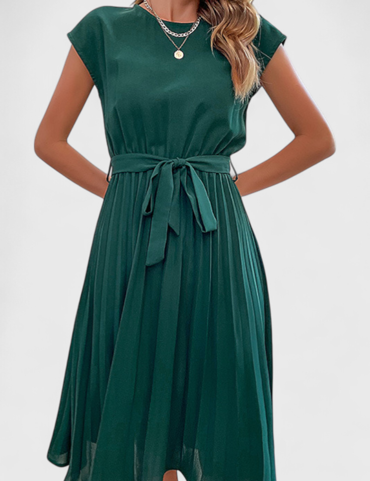 Luxie Vestido Midi Elegante de Tejido Ligero y Corte Fluido