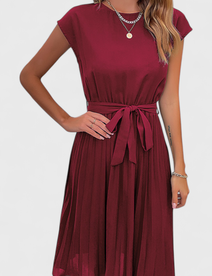 Luxie Vestido Midi Elegante de Tejido Ligero y Corte Fluido