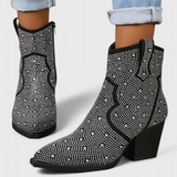 Berenice Botas Elegantes con Patchwork y Cremallera Lateral