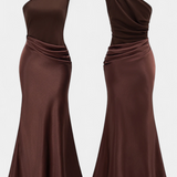 Ottavia Vestido Largo de Fiesta Plisado con Escote de Un Solo Hombro