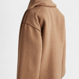 Pauline | Abrigo de Corte Suelto con Bufanda de Flecos Incorporada