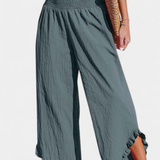 Justina Pantalón Palazzo con Volantes y Talle Alto