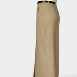 Amani Falda Larga de Cintura Alta con Abertura Frontal y Corte Recto