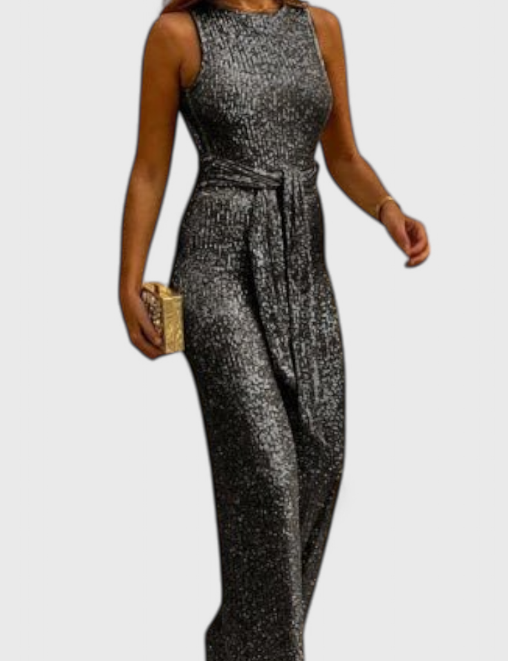 Adele Mono de lentejuelas con cintura ajustable