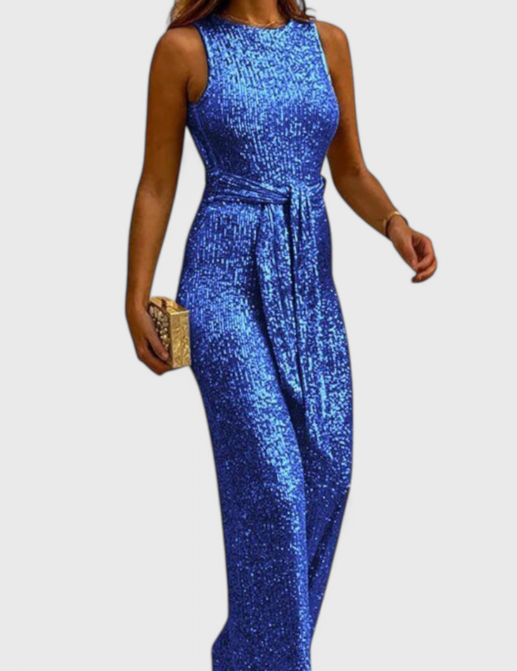 Adele Mono de lentejuelas con cintura ajustable