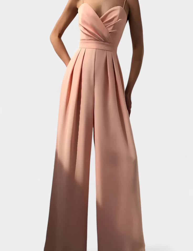 Romily Mono Sexy con Tirantes y Pierna Ancha Elegante